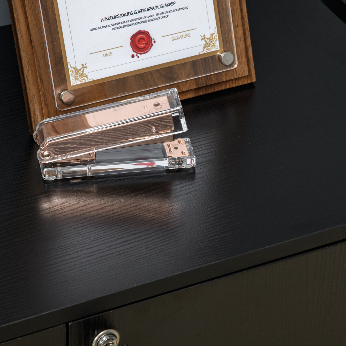 2-Tier Locking Office Storage Cabinet File Organisation w/ 2 Keys Black HOMCOM