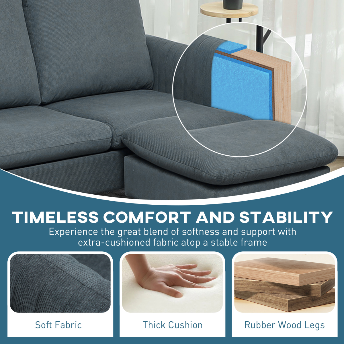 Versatile Charcoal Grey Stool – Comfort & Style for Any Space