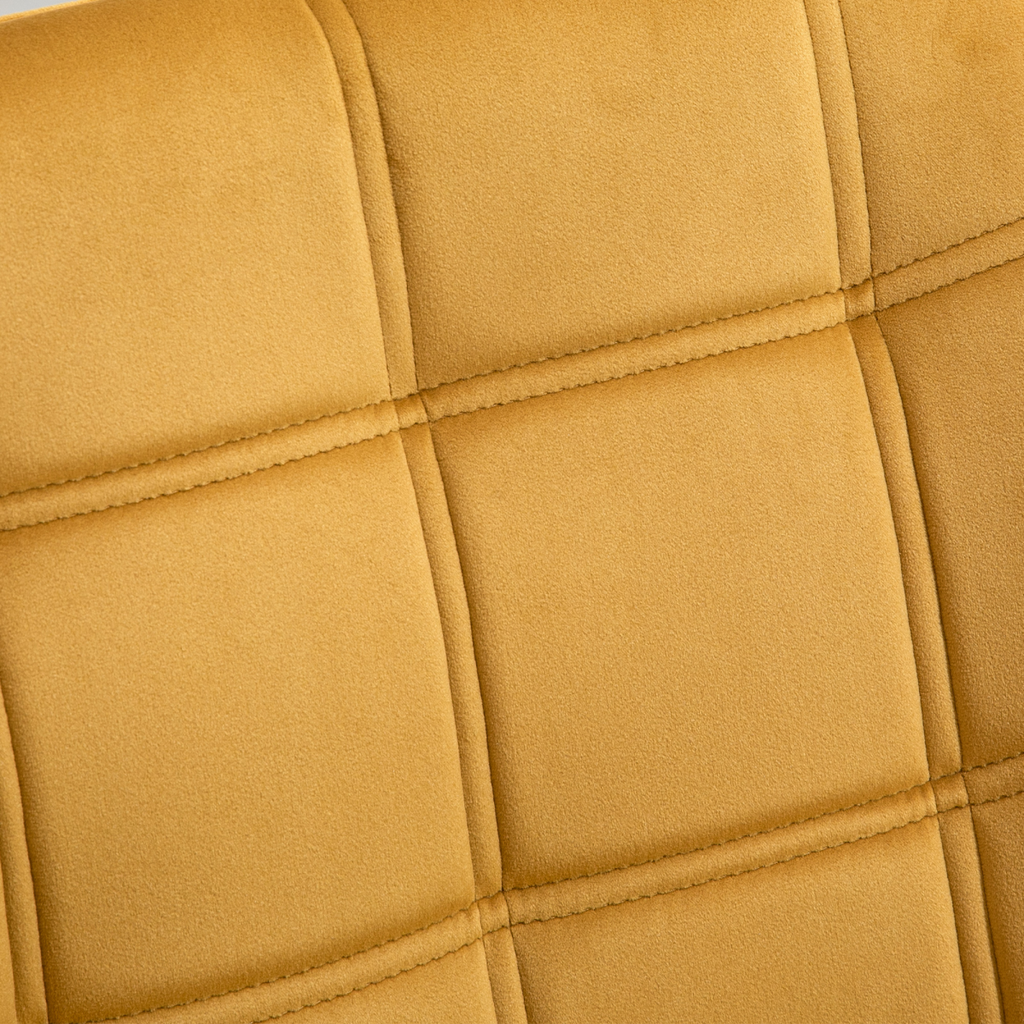 Luxe Velvet-Feel Accent Chair w/ Wide Arms Slanted Back Padding Wood Legs Yellow