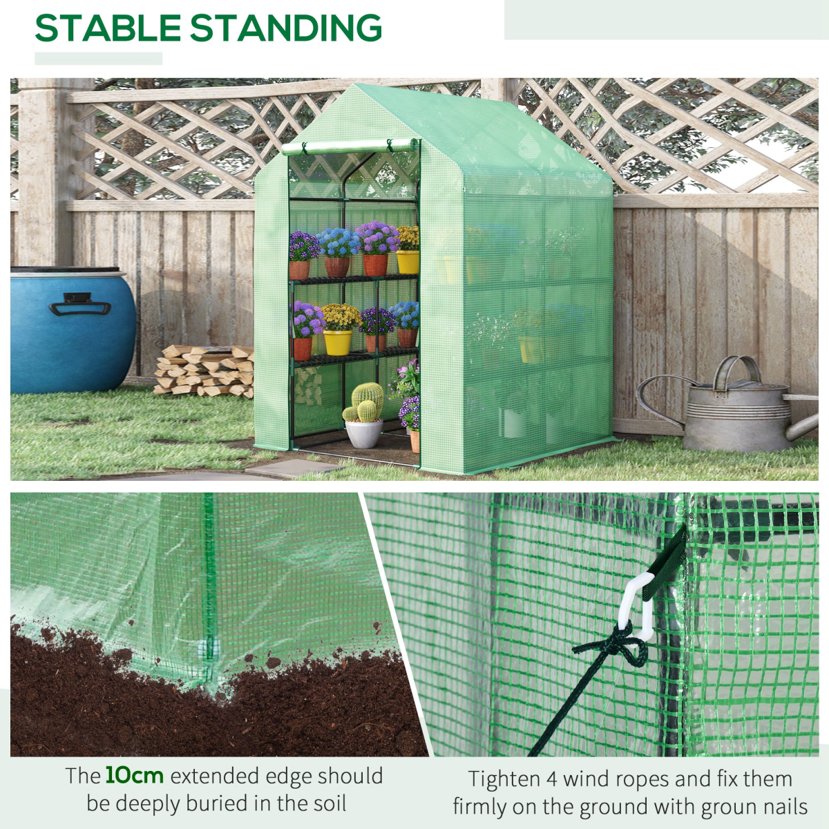 Portable Outdoor Greenhouse with Shelves - Year-Round Growing Solution