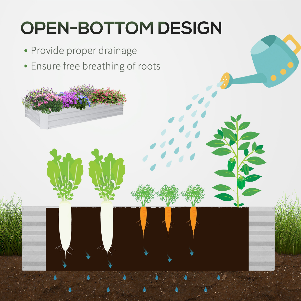 Versatile Steel Raised Garden Bed with Greenhouse Cover for Year-Round Growing