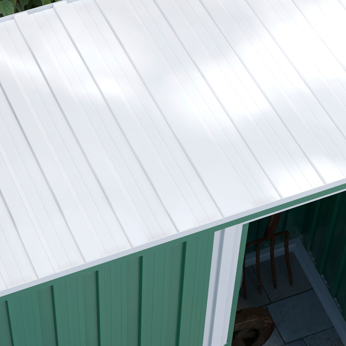 Outsunny 5 x 3ft Garden Storage Shed Sliding Door Sloped Roof Tool Green