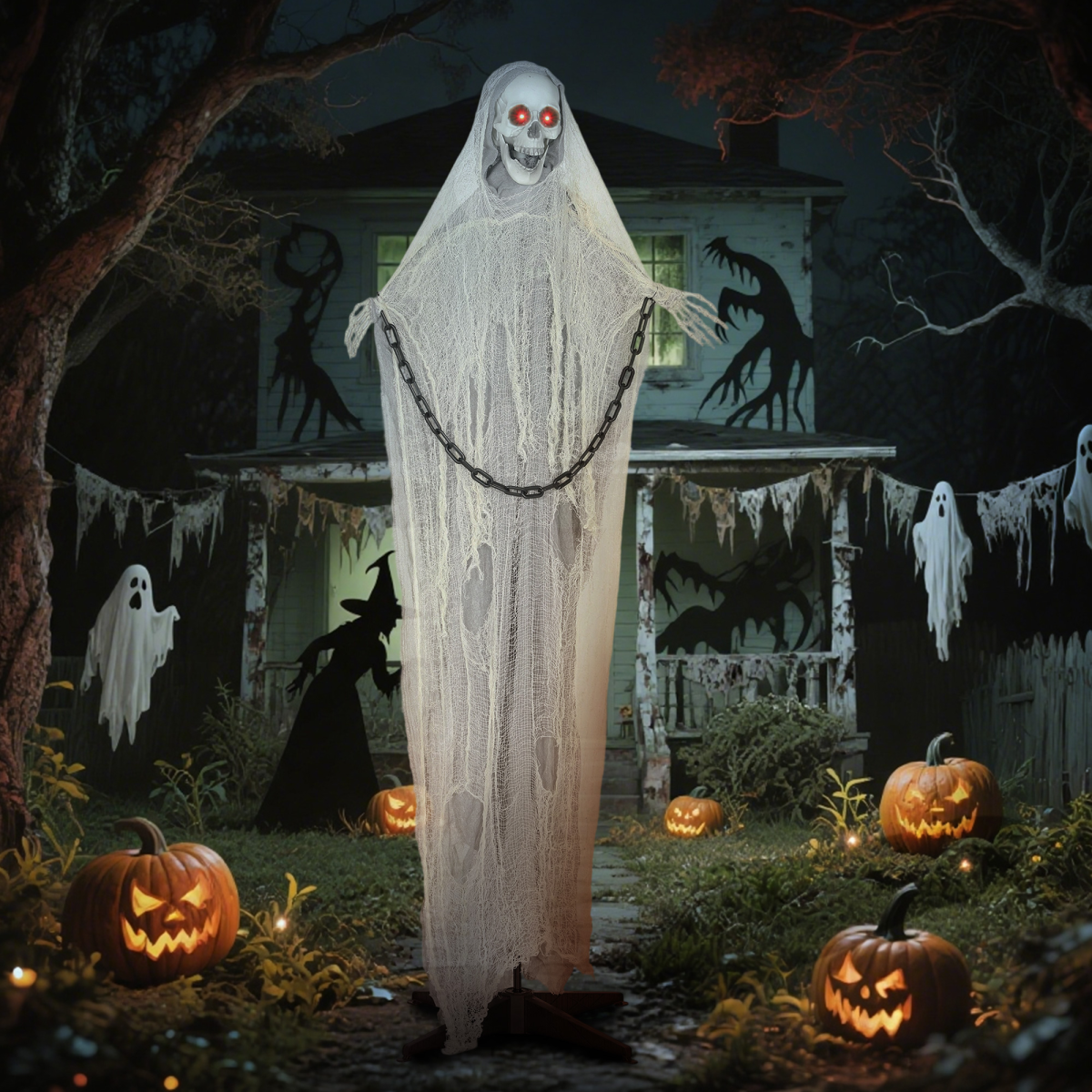 Outsunny 183 cm Life Size Scary Halloween Decorations, Battery Operated