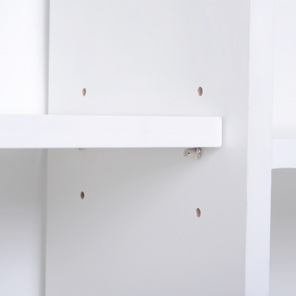 Elegant White Freestanding Bookcase with Dual Doors & Ample Storage Space