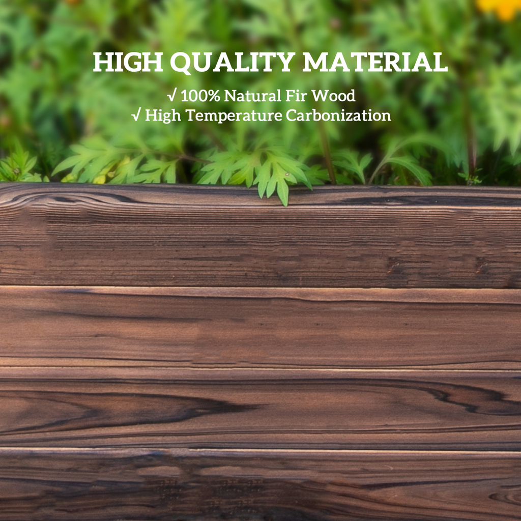 Stylish Wooden Raised Garden Bed Planter - 80x80x22.5cm for Home Gardening