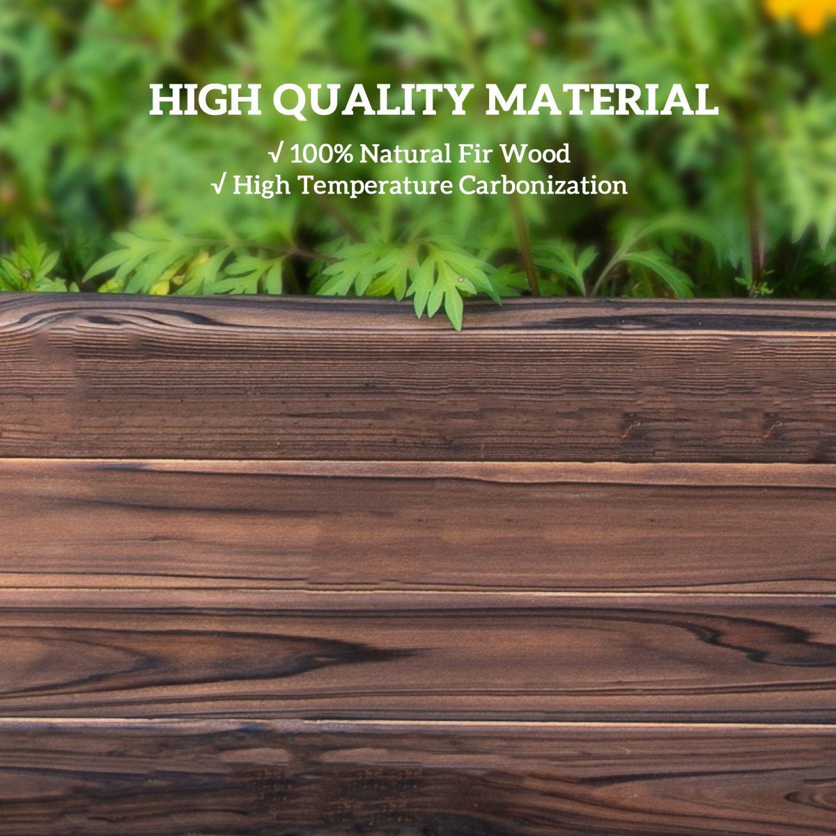 Stylish Wooden Raised Garden Bed Planter - 80x80x22.5cm for Home Gardening