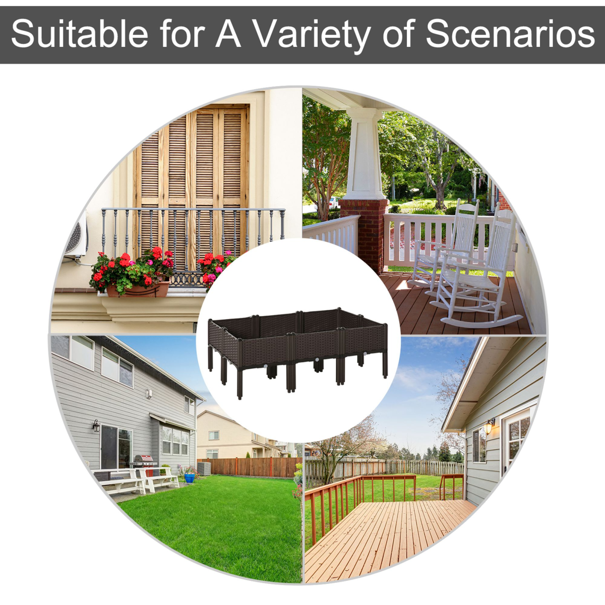 Stackable 6-Pc Raised Garden Bed Set for Comfortable Home Gardening