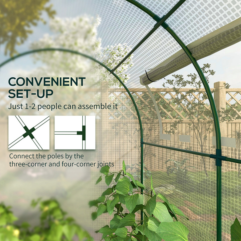Outsunny 6ft x 6ft Portable Greenhouse with Roll-up Window & Zipped Door
