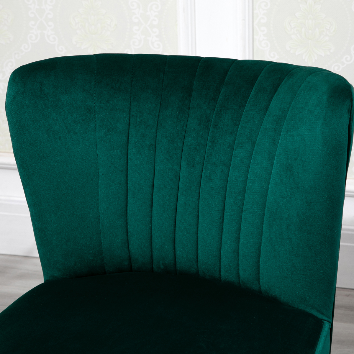 HOMCOM Velvet Accent Chair Occasional Tub Chair for Living Room Bedroom Green