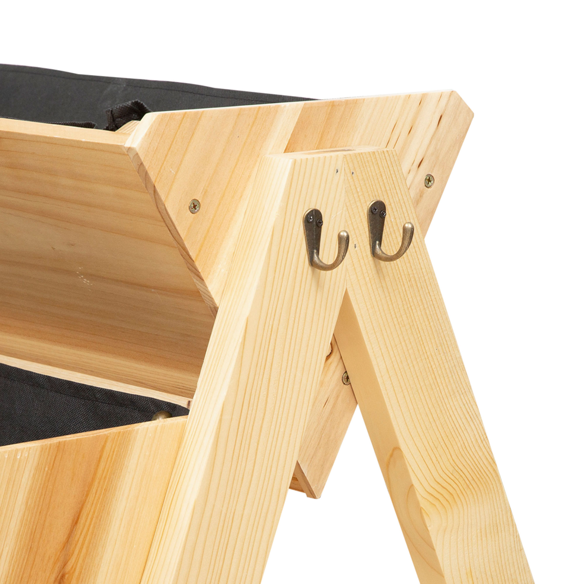 3 Tier Wooden Stand Vertical Plant Bed Storage & Clapboard & Hooks, 120x68x80cm