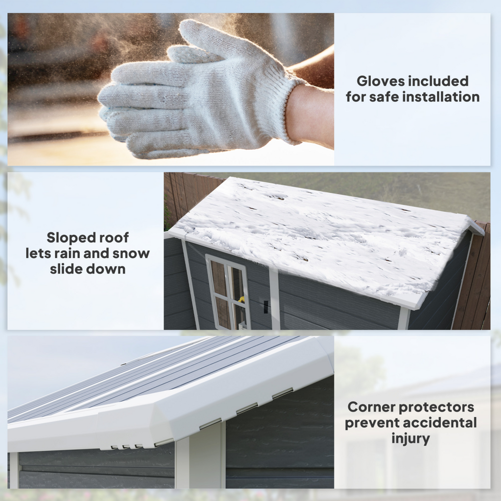 Spacious Grey Tool Shed - Weatherproof & Secure Outdoor Storage