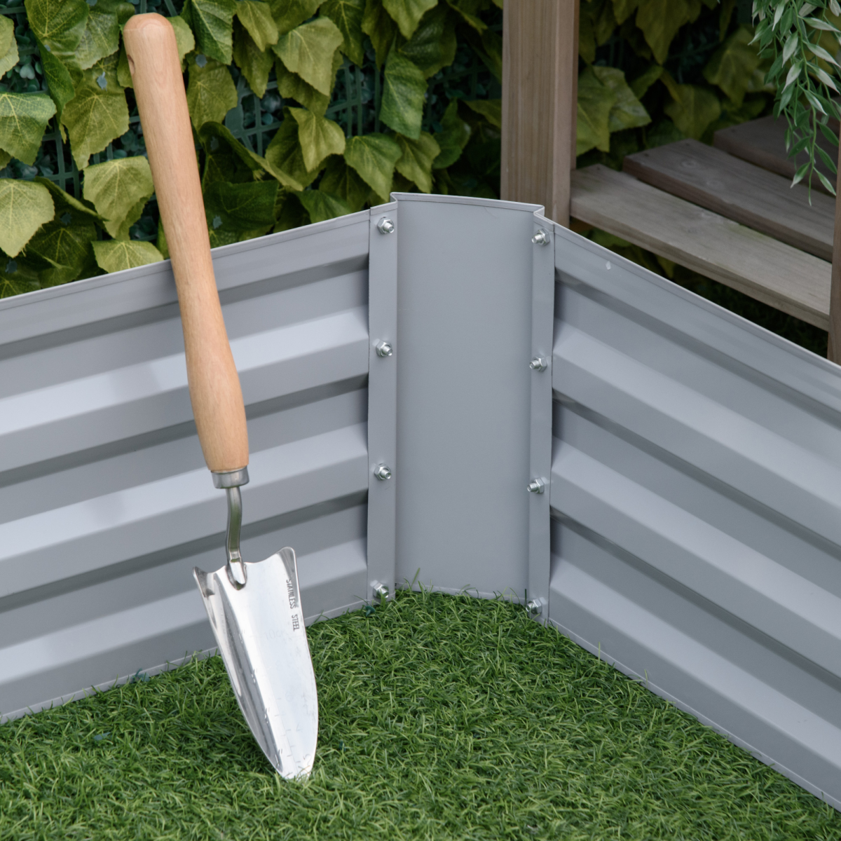 Outsunny Galvanized Steel Raised Garden Bed Set - Perfect for Vegetables & Flowers!