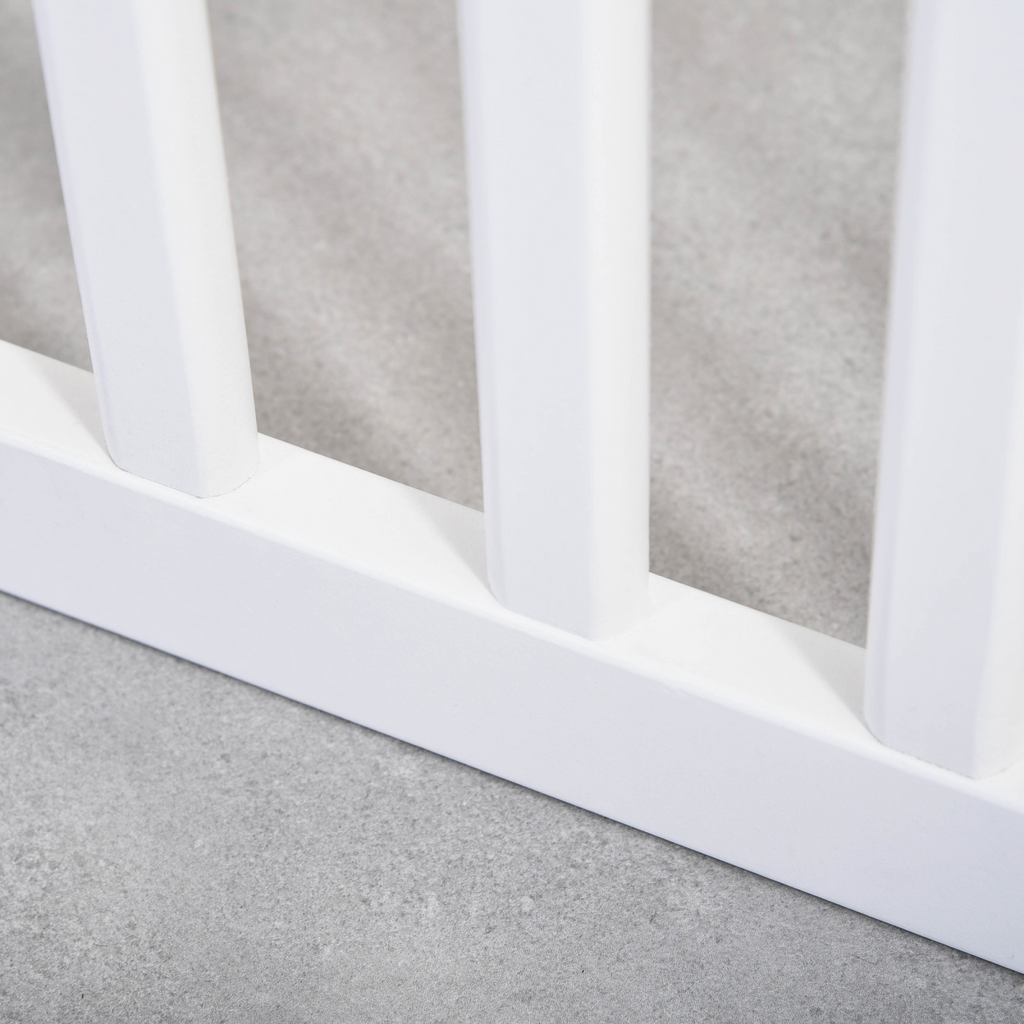 Pet Gate Foldable Freestanding Dog Safety Barrier w/ Support Feet White
