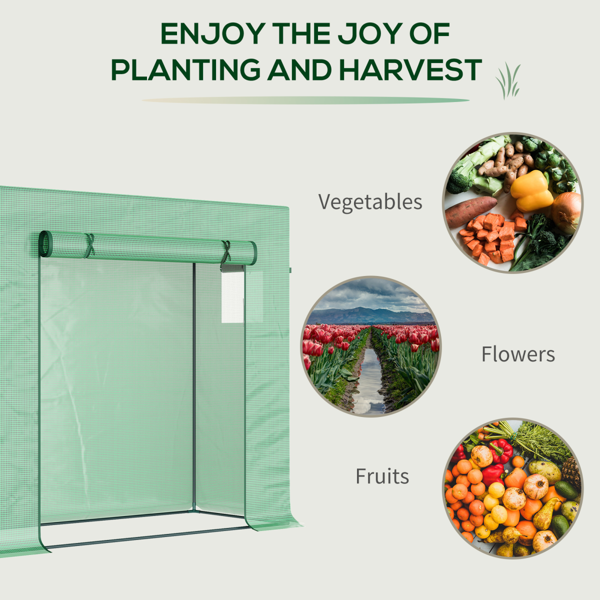 Outsunny Portable Garden Greenhouse with UV-Resistant Cover & Ventilation Windows