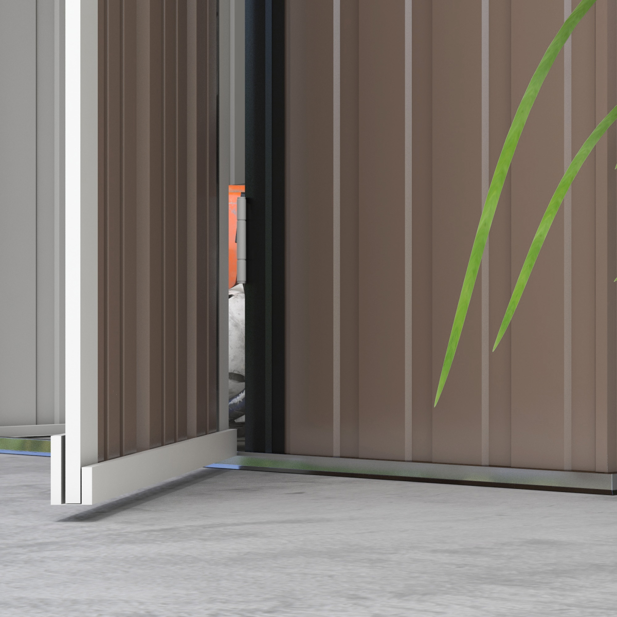 Outdoor Storage Shed Steel Garden Shed with Lockable Door Brown