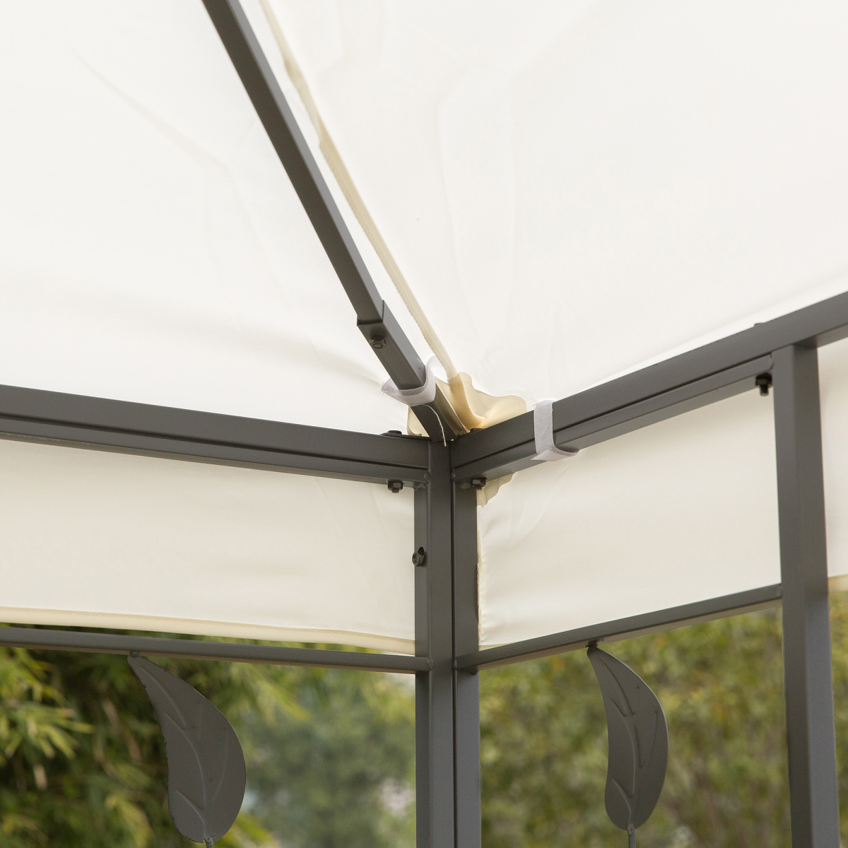 3m x 3m Vented Roof Metal Frame Garden Gazebo Cream