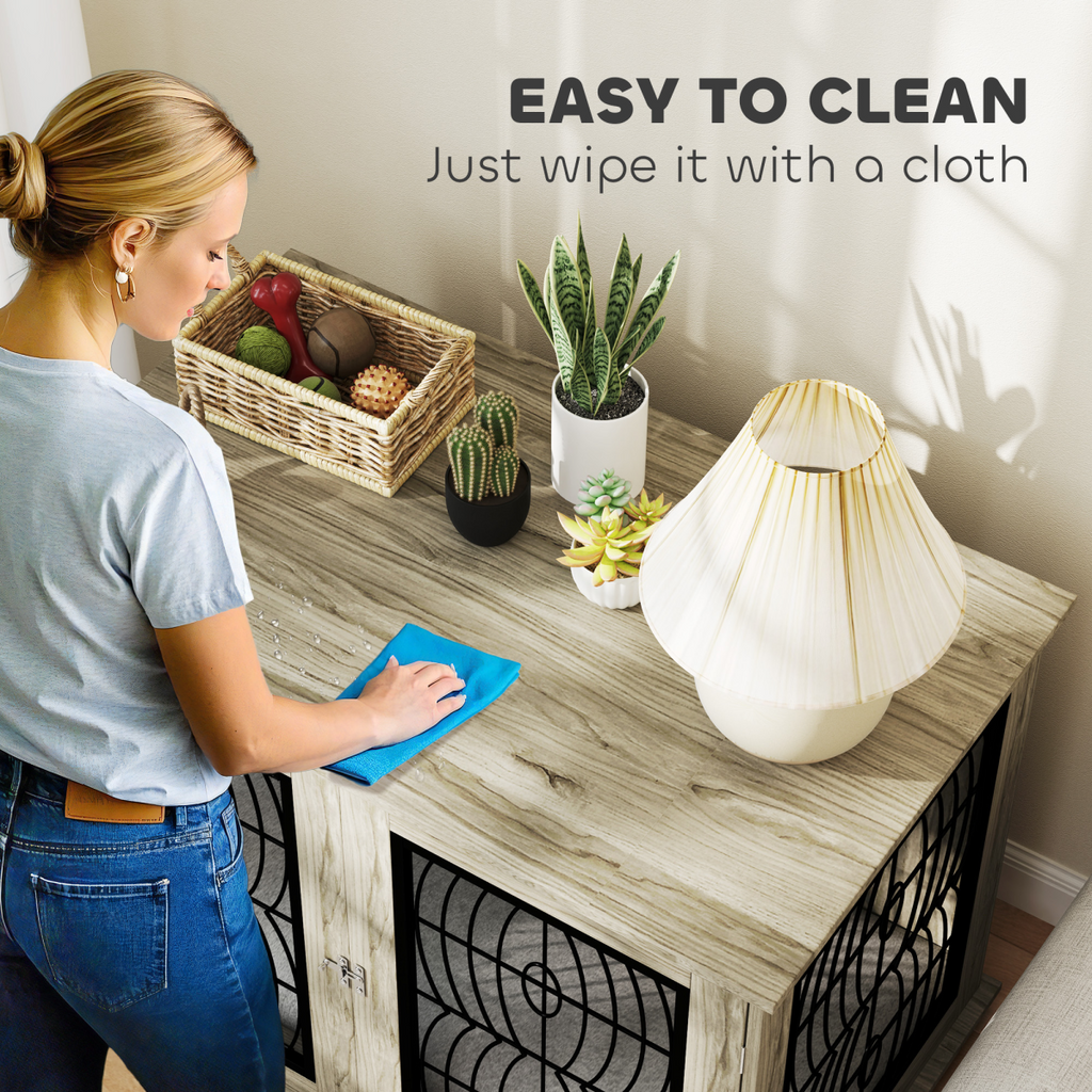 PawHut Dog Crate Furniture, 44.5" End Table for Extra Large Dogs w/ Cushion