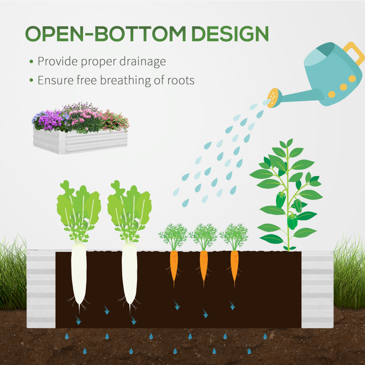 Dual-Use Steel Raised Garden Planter with Greenhouse Cover - Sturdy & Versatile!