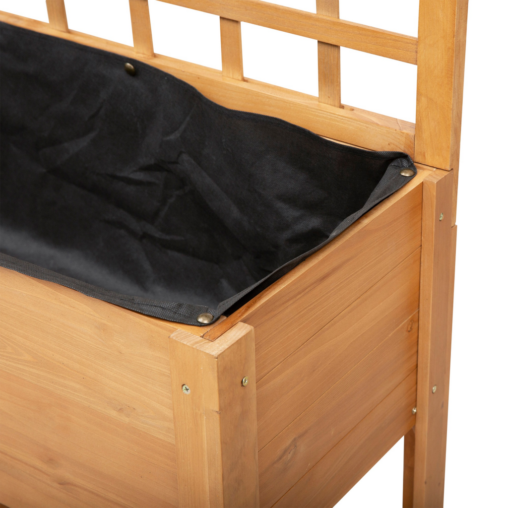 105x40x135cm Wooden Planter Raised Elevated Bed Planter Flower with 2 Shelves
