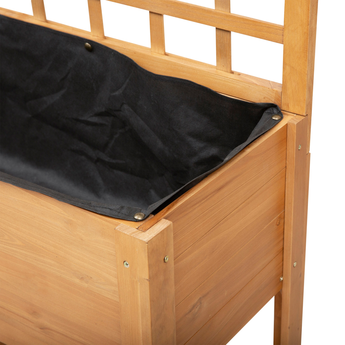 105x40x135cm Wooden Planter Raised Elevated Bed Planter Flower with 2 Shelves