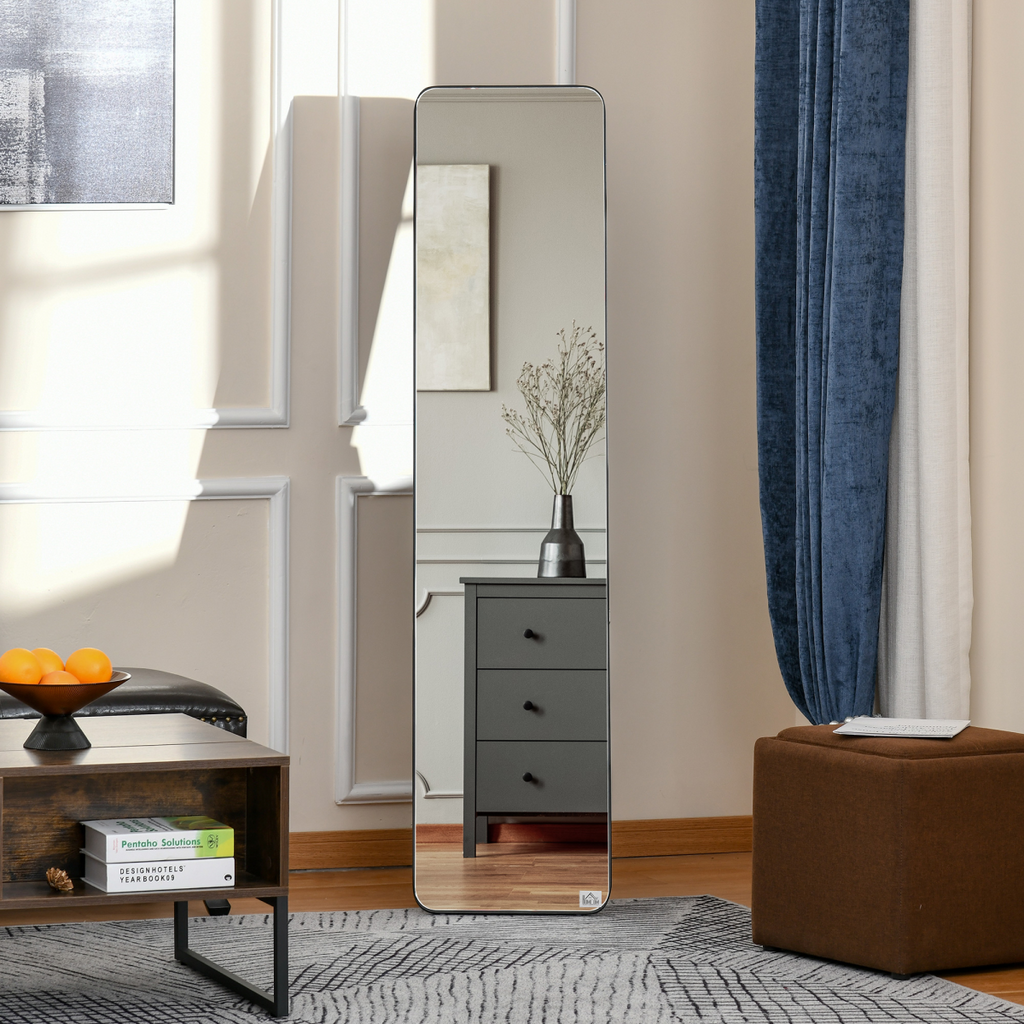 Full Length Mirror Free Standing or Wall Mount Dressing Bedroom Black