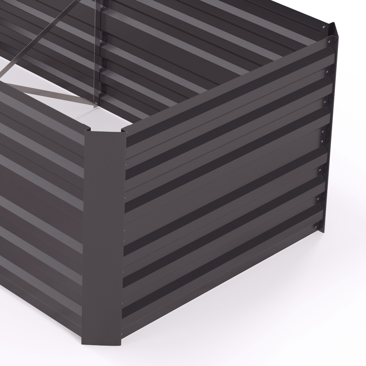 Outsunny Steel Outdoor Raised Garden Bed - Durable, Spacious & Stylish in Dark Grey