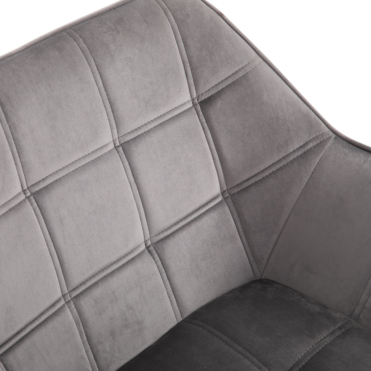 Luxe Velvet-Feel Accent Chair w/ Wide Arms Slanted Back Padding Wood Legs Grey