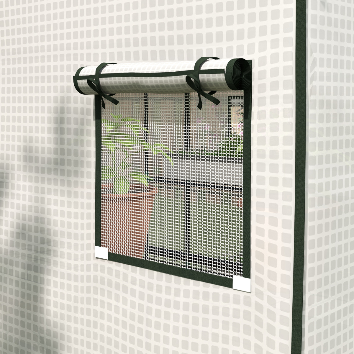 Outsunny Durable Walk-In Greenhouse Cover with Roll-Up Door & Ventilated Windows