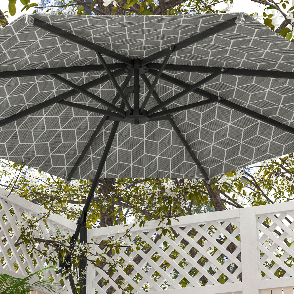 Outsunny 2-in-1 Cantilever Parasol and Market Parasol with 360� Rotation