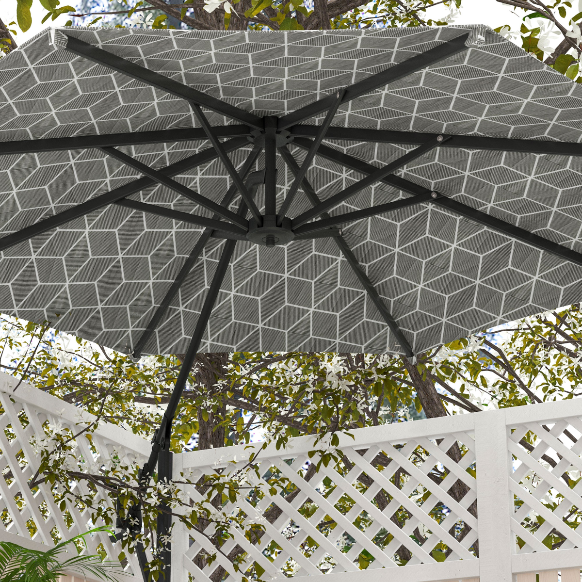 Outsunny 2-in-1 Cantilever Parasol and Market Parasol with 360� Rotation