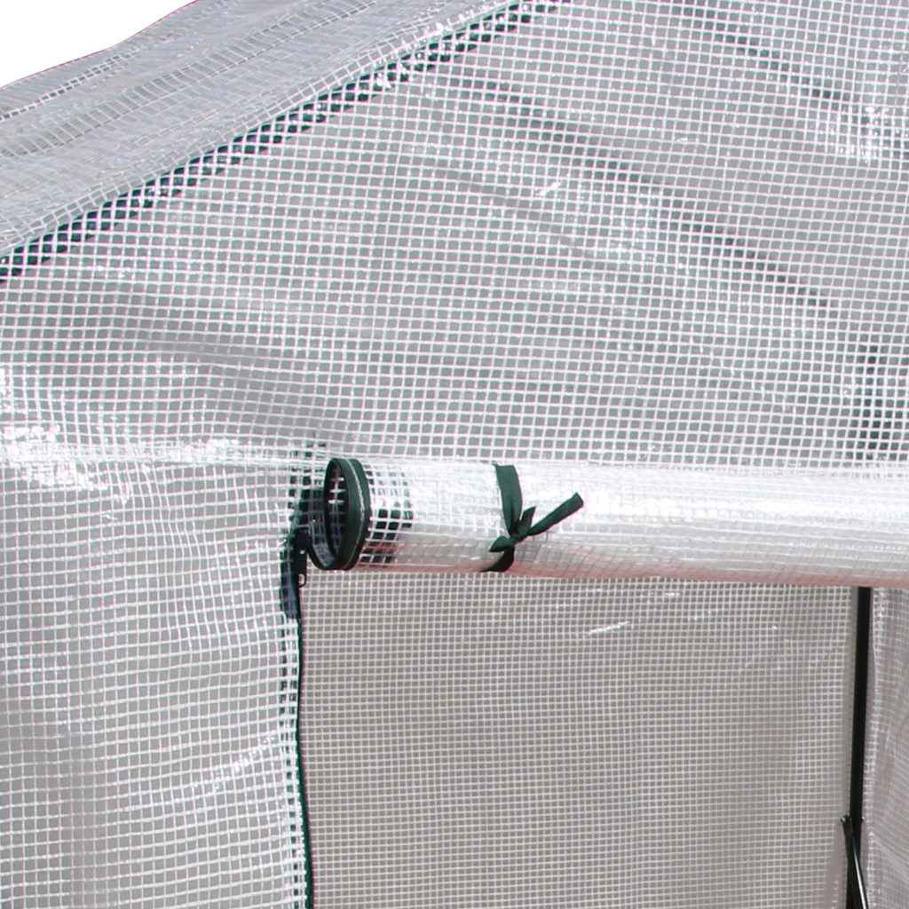 Outsunny Portable PE Greenhouse with 2-Tier Shelf - Protect Your Plants!