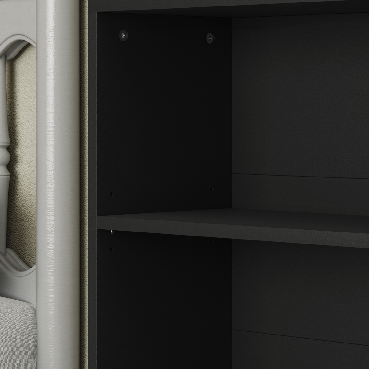 Elegant 6-Tier Adjustable Bookshelf - Stylish Black Freestanding Bookcase