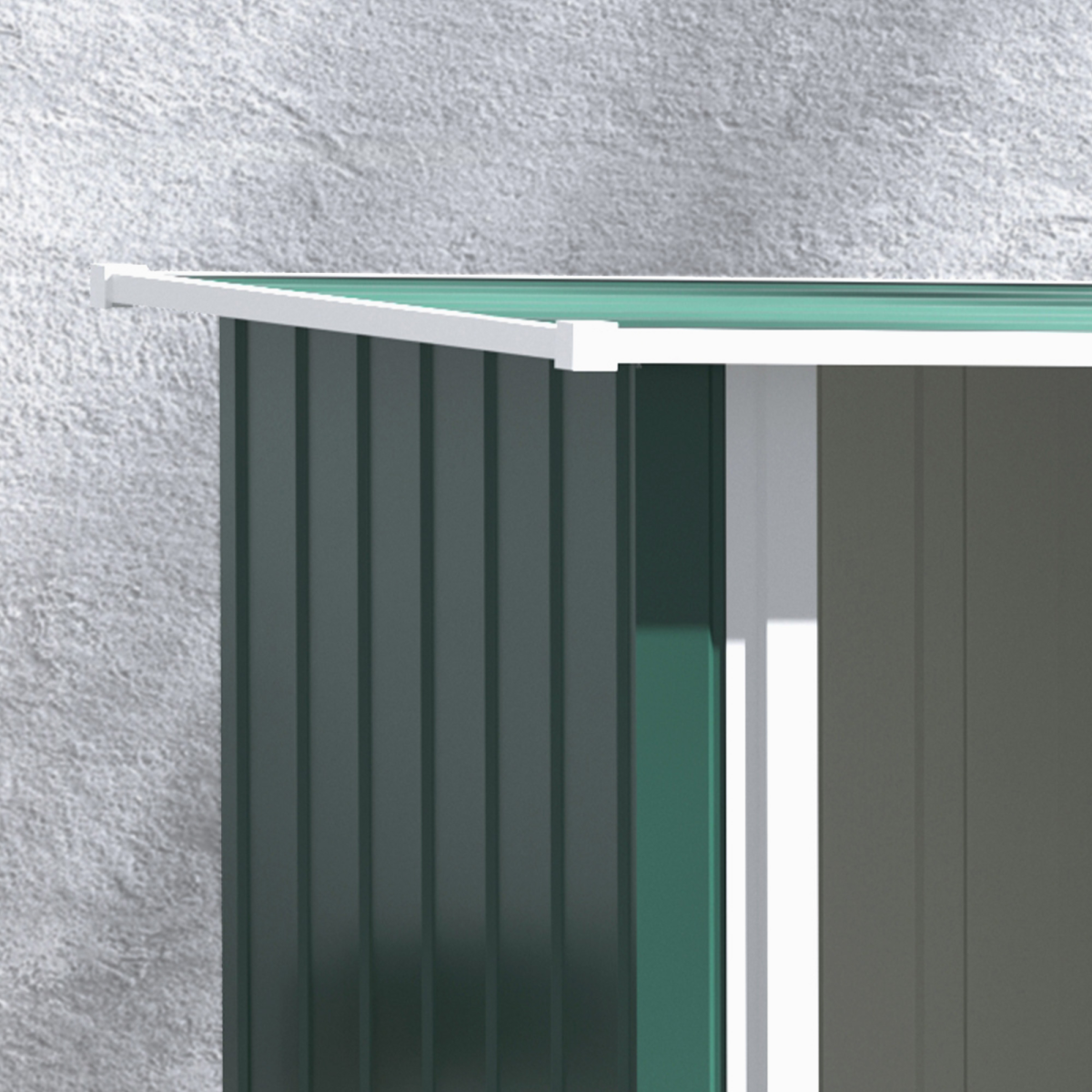 4.7ft x 2.8ft Garden Shed Steel Sloped Roof Door w/ Latch Green