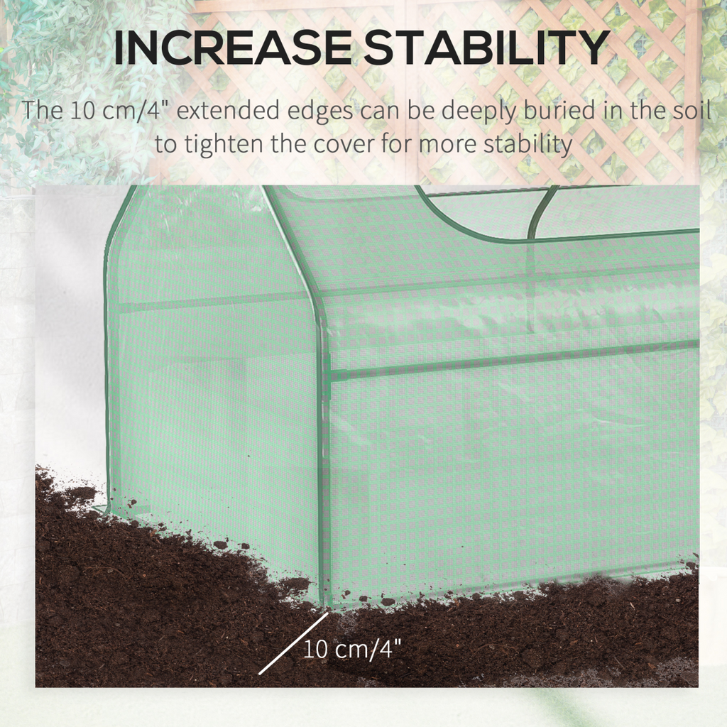 Outsunny Dual-Use Raised Garden Bed with Greenhouse & Large Viewing Window