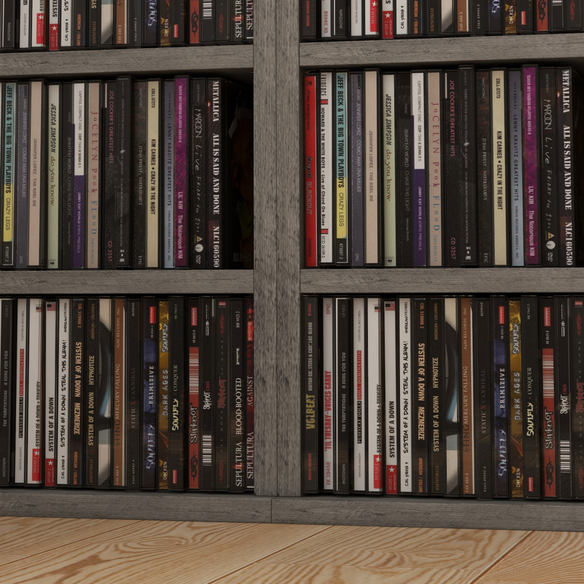 HOMCOM Adjustable CD Media Display Shelves - Set of 2, Mocha Wood