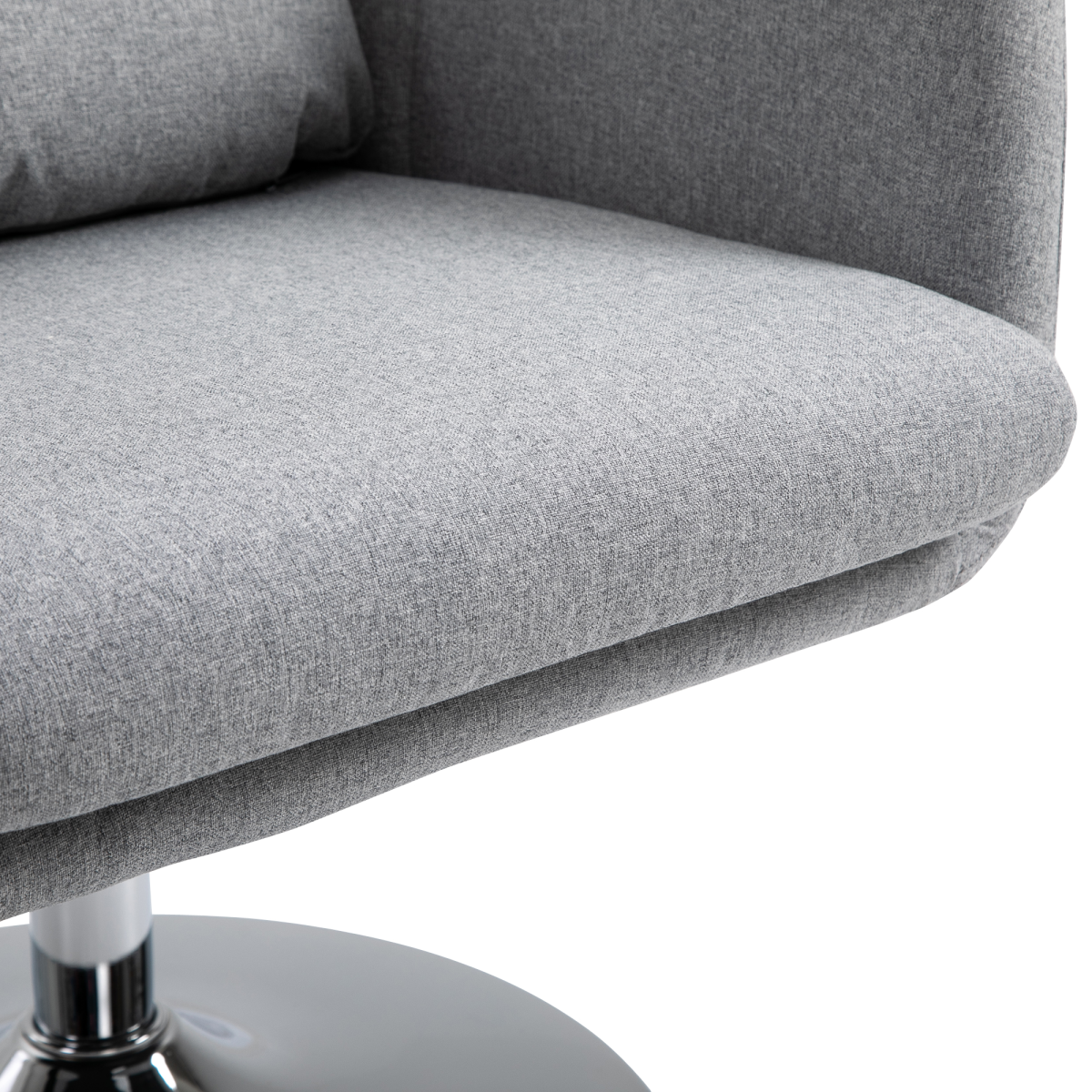 HOMCOM Stylish Retro Linen Swivel Tub Chair Steel Frame Cushion Seat Light Grey