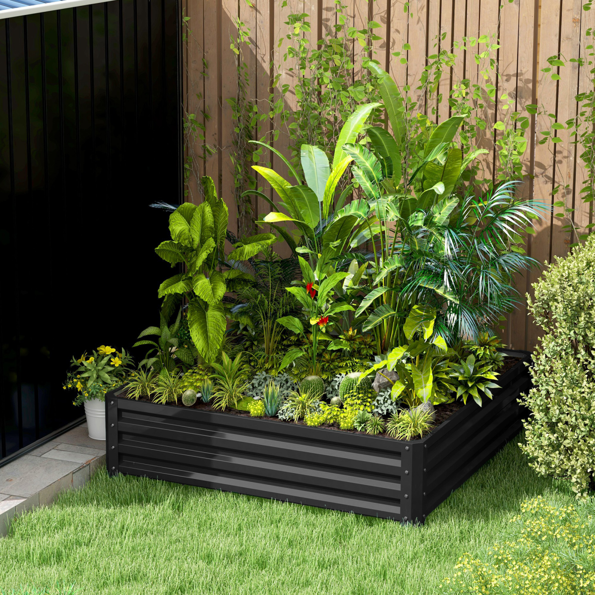 Modular Galvanized Steel Raised Garden Bed - Perfect for Flowers & Veggies!