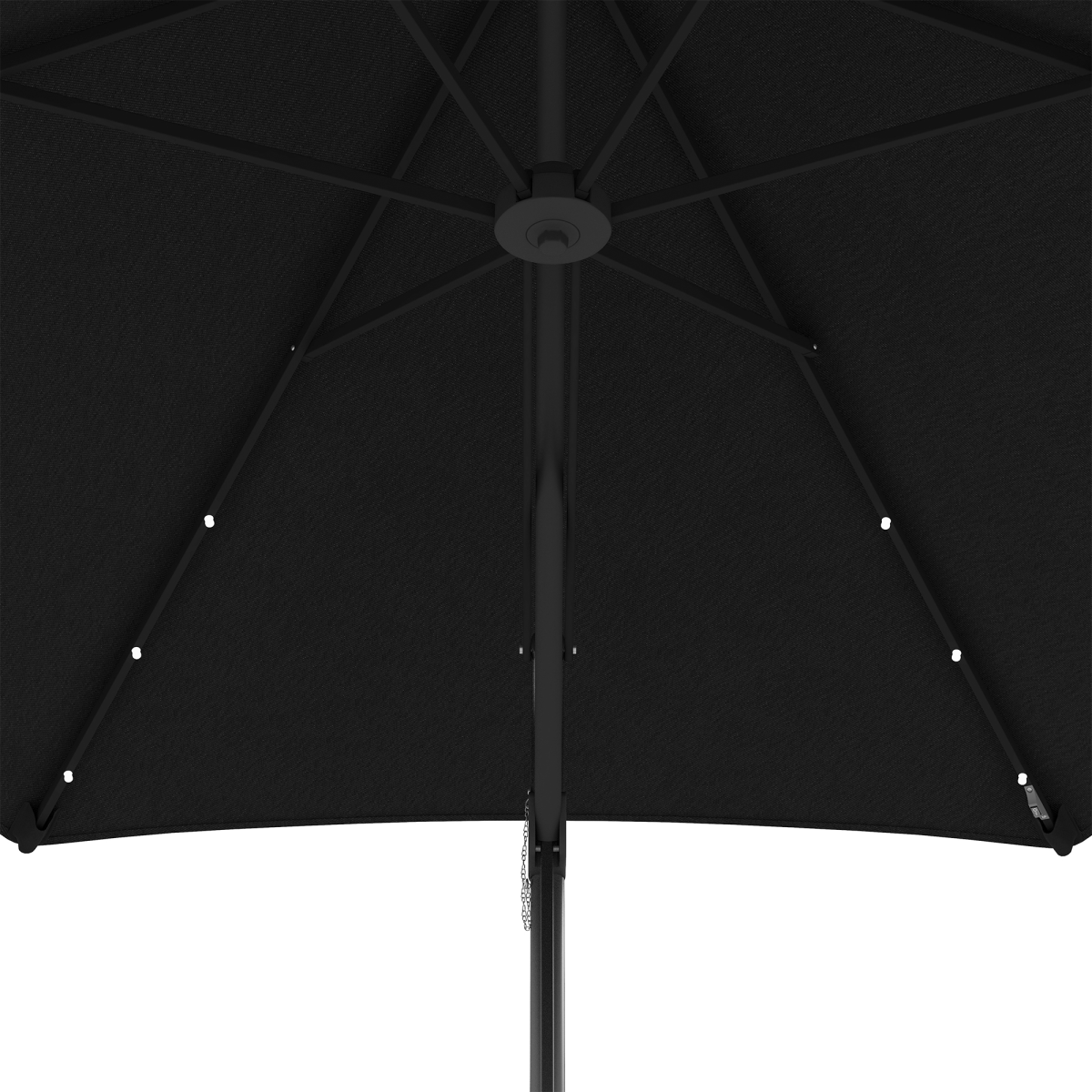 Outsunny 3(m) Cantilever Garden Parasol Umbrella W/ Solar LED and Cover, Black
