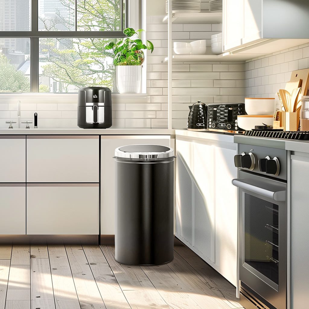42L Sensor Trash Can W/ Bucket-Black