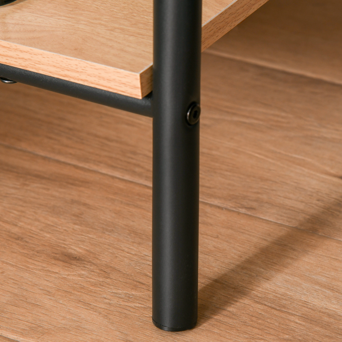 2-Tier Garment Rack, 149 H cm-Black/Wood Grain