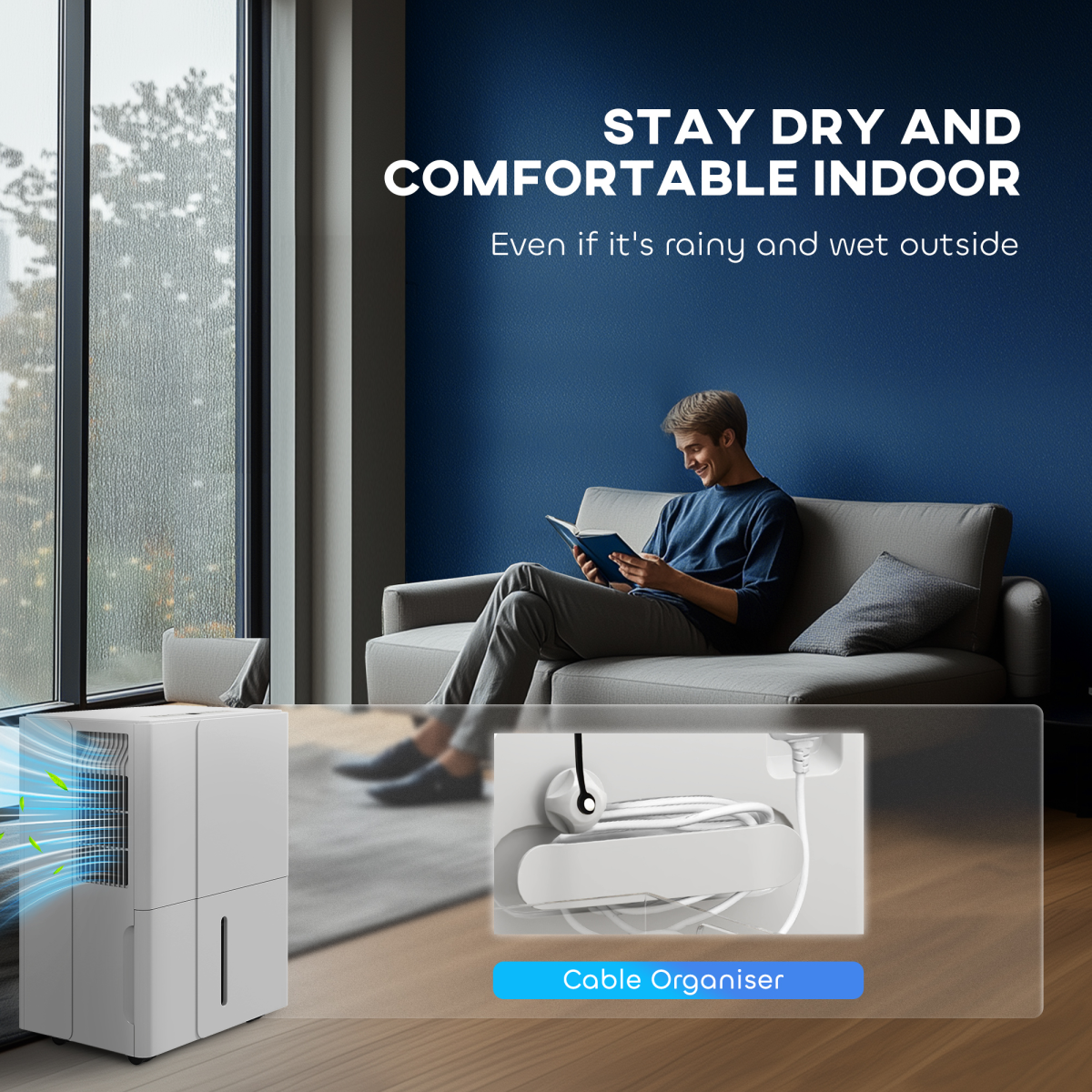 HOMCOM 30L Dehumidifier with Filter, Auto Defrost, for Home Laundry Drying