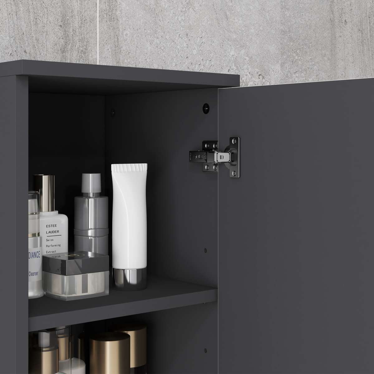kleankin Tall Bathroom Storage Cabinet, Slim Bathroom Cabinet with Soft Close