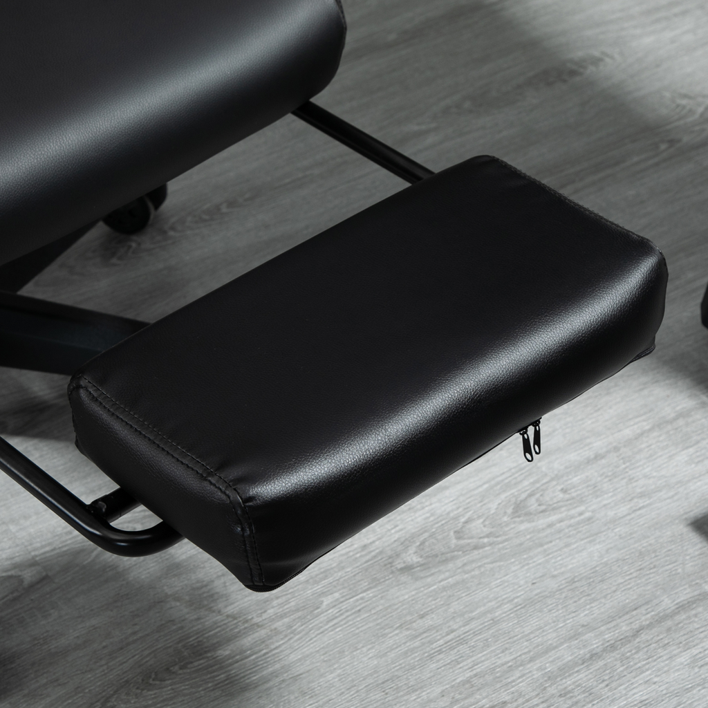 Racing Gaming Chair PU Leather Gamer Recliner Home Office, Black