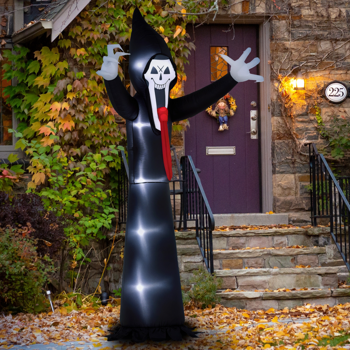 Outsunny 10 FT Grim Reaper Halloween Inflatable for Indoor, Outdoor Party