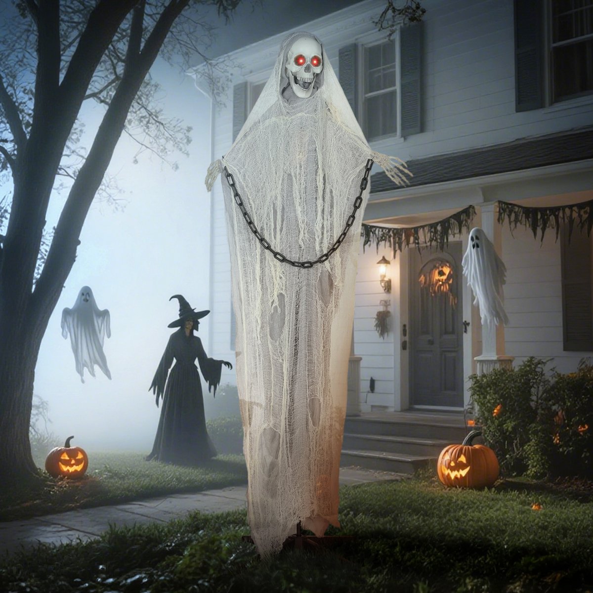 Outsunny 183 cm Life Size Scary Halloween Decorations, Battery Operated