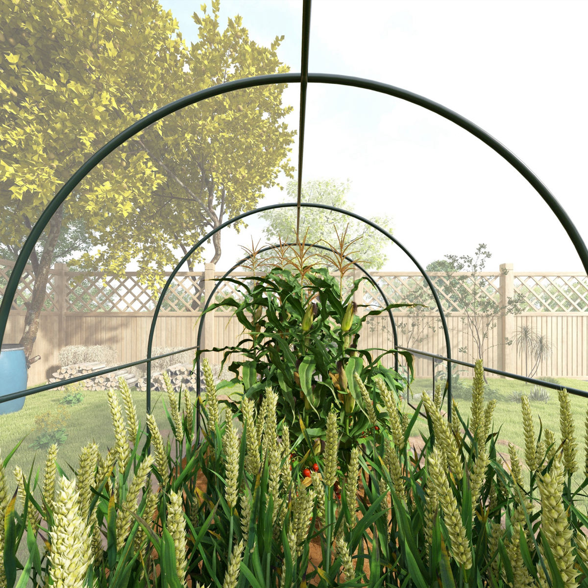 Outsunny 3x2m Polytunnel Greenhouse: Steel Frame, Roll-Up Door & Airy Windows