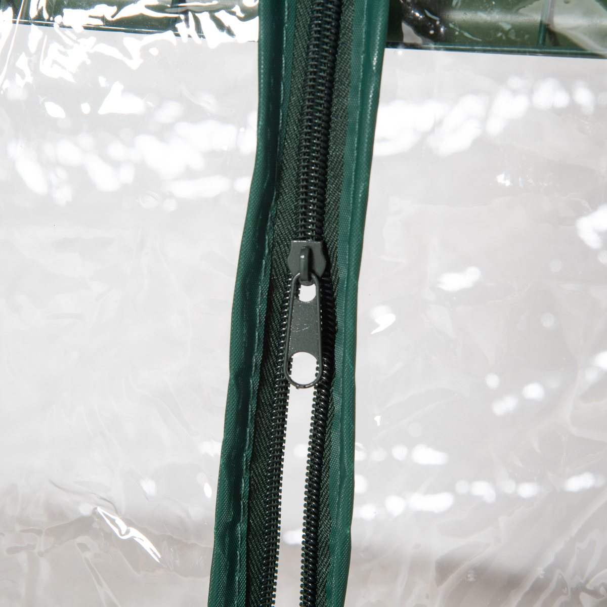 3 Tier Mini Greenhouse Roll Up Door Wire Shelves, 69x49x125cm, Clear
