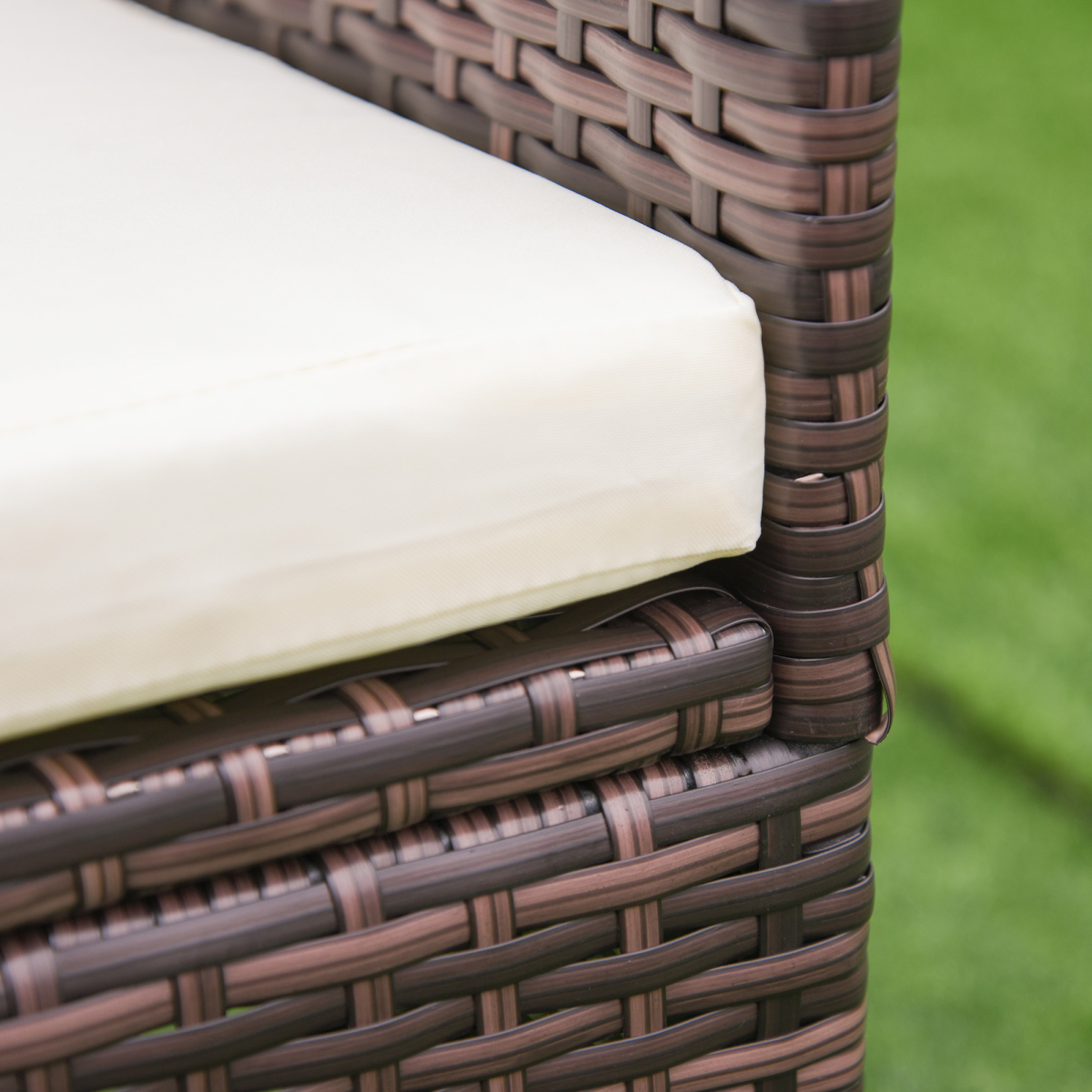 Outsunny 4 PC Outdoor Rattan Armchair Wicker Dining Chair Set for Garden Coffee
