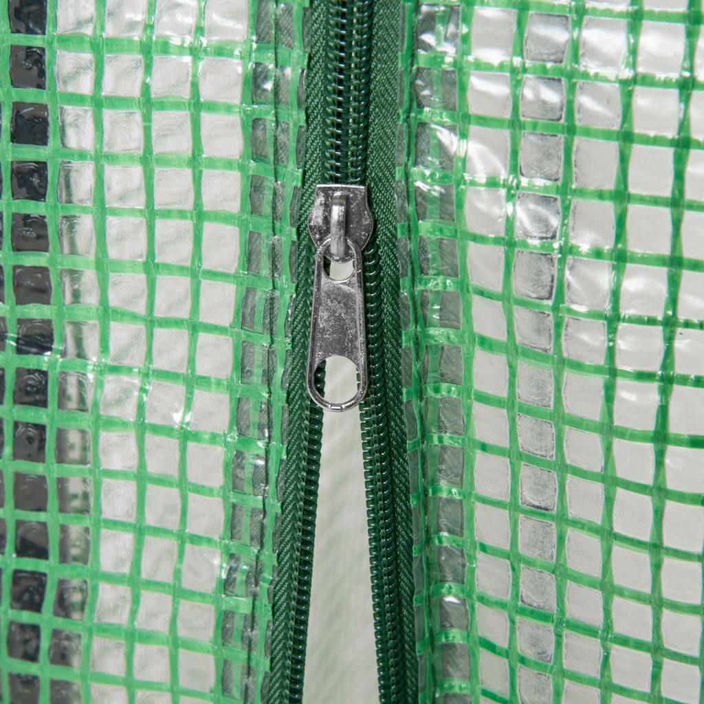 100x50x150cm Greenhouse PE Cover w/ Zipper Roll-up Door Outdoor, Green