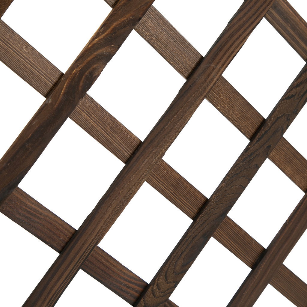 Rustic Pine Trough Planter with Trellis for Vibrant Climbing Plants